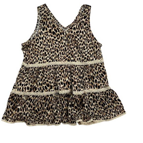 Love, Fire Girls Medium Leopard Print V-Neck Tank Top NWT. - Picture 2 of 8
